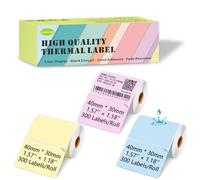 Etichette termiche colorate macaron 40 mm x 30 mm per Supvan T50M Pro, Phomemo M110, ricarica nastro adesivo termico resistente alle intemperie e agli strappi