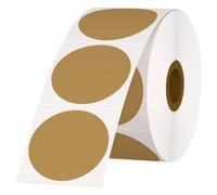 Etichette termiche dirette rotonde da 2 pollici Adesivi del cerchio autoadesivo 600 etichette per rotolo compatibili con tiri di carta termica multiplo a scopo termico(Yellow-1Roll)
