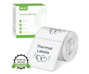 Etichette termiche per Nelko PM220 Etichettatrice, Etichetta Termica Rotonda da 2" (50mm), Impermeabile, Nastro per Etichette Multifunzione, 1 rotolo di 150 (Bianco)