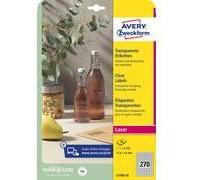 Etichette trasparenti per scopi Avery, 17,8 x 10 mm realizzati in poliestere, agiscono su superfici lucide come direttamente - NEW