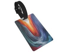 Etichette uniche per bagagli con montagna, materiale PVC, facili da identificare, con cinturino da polso rimovibile, perfette per valigie e borse.