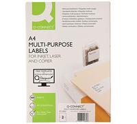 Etichette universali Q-Connect bianco 210x148,5 mm - 2 etichette per foglio - 200 etichette - conf. da 100 fogli - KF10662