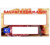 etichettesegnaprezziperalimenti 30 Segnaprezzi Plastificati Salumi e Formaggi 7,5x10,5cm, Polietilene, Segnaprezzo, Professionale e Informativo