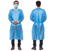 ETIK | Camici visitatore monouso, TNT 25 gr. Polsini in Cotone, (10pz), Certificato CE DPI Cat.1, camice tnt idrorepellente Colore Azzurro, camici usa e getta monouso, camici monouso medici