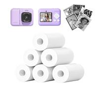 ETIKEZ Set di 6 rotoli di carta per fotocamera a stampa istantanea per bambini, compatibile con ETIKEZ Funshot 20, carta termica per stampa termica per fotocamera HD, 5,6 x 8 m per rotolo, 6 rotoli