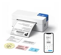 ETIKEZ Stampante termica Bluetooth 4x6 per spedizioni, compatibile con Amazon, Shopify, Etsy, UPS, iOS, Android, Windows, Mac, bianco avorio.