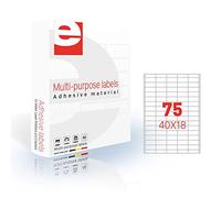 etilaser 30305004 Confezione da 75 etichette 500 fogli/Scatola A4 40 x 18 mm