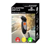 Etilometro Digitale Portatile Professionale - Tester Alcool per Auto, con Display LCD, 5 Bocchini, Allarme, Spegnimento Automatico - Preciso e Facile da Usare per Uso Domestico e Professionale