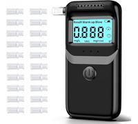 Etilometro elettronico, etilometro elettronico, omologato NF con display digitale LCD blu, alcotest professionale per uso domestico con 20 bocchini