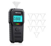 Etilometro Portatile Certificato, Alcol Test, Etilometro Portatile Personale per Uso Domestico e Professionale, Contiene 10 bocchini, Display digitale LCD, Rilevamento rapido, 【Batterie non incluse】