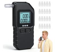 Etilometro Portatile Certificato,Alcol Test Professionale Chip ad Alta Precisione Display LCD Funzione Memoria Avviso Vocale Misuratore Alcolico con 20 Boccagli Riutilizzabili per Casa e Feste
