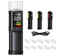 Etilometro Portatile Certificato Alcol Test : Professionale USB C Ricaricabile Alcol Tester con Display Digitale LCD - Precisione di Grado Alcoltest con 10 Bocchini per Uso Domestico e Professionale
