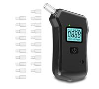 Etilometro Portatile Certificato,Alcool Test Portatile per Uso Domestico e Professionale con 20 Beccucc,Etilometro Professionale con Display Digitale LCD e Chip ad Alta Sensibilità,Precisione di Grado