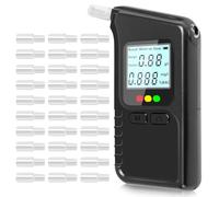 Etilometro Portatile Certificato, Altamente Preciso Alcoltest con Display LCD Digitale e 30 Bocchini, Etilometro Portatile con Memoria e Suggerimenti Vocali, per Test Personali, Famiglie, Partiti