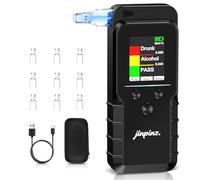 Etilometro Portatile Certificato con Sensore Elettrochimico: Professionale Ricaricabile Alcol Test Digitale con Memoria - Breathalyzer di Precisione con Display LCD Blu Digitale per Uso Personale