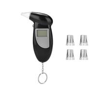 Etilometro Portatile Certificato, Etilometro elettronico e 5 bocchini, display digitale LCD, professionale portatile sensore a semiconduttore Tester di alcool con allarme, personale per uso domestico