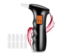 Etilometro Portatile Digitale Test Dell'Alcool + 10 Ugelli Sicurezza Guida Auto