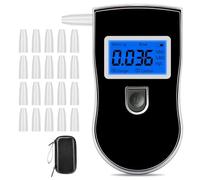 Etilometro Portatile per Alcol Test, Misuratore di Alcol Professionale Digitale, Sensore Semiconduttore, Display LED Digitale, Misurazione Rapida e Accurata, con 20 Beccucci per Alcool Test Monouso
