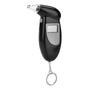 Etilometro Professionale, Tester Alcolico Portatile Display LCD Digitale Spegnimento Automatico Allarme Sonoro con 5 Bocchini Per Conducenti O Uso Domestico, Nero