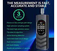 Etilometro Rilevatore di Alcool Digitale Portatile con Funzione Test Senza Conta