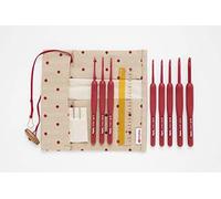 ETIMO Red Crochet Hook Set Red Knitting Needle Tulip Cushion Grip Regalo 191g...