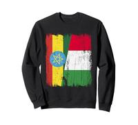 Etiopia Italia Mezza Bandiera Orgoglioso Etiope Italian Pride Felpa