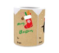 Étiquettes De Noël - Rouleau De 250 Pièces Amovibles, Étiquettes Cadeaux En Papier Adhésif | Étiquetes Bricolage Pour Emballages Et Enveloppes | Accessoires Pour Boîtes, Anniversaire, Fêtes, Enfant