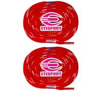 ETISPORT Coppia di Lacci Piatti Professionali, ideali per Hockey, Stivali da Ghiaccio e Pattinaggio su Linea. Robusti, con lunghezza di 3 metri | 118 in ciascuno. (Rosso)