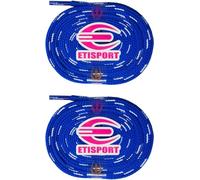 ETISPORT Coppia di Lacci Piatti Professionali, ideali per Hockey, Stivali da Ghiaccio e Pattinaggio su Linea. Robusti, con lunghezza di 3 metri | 118 in ciascuno. (Blu)