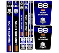ETISPORT Etichette Personalizzate per Hockey, Adesivi Impermeabili con Nome, Numero, Bandiera e Logo, Kit per Bastoni e Borracce