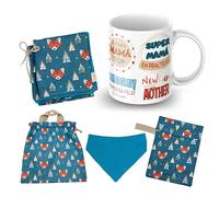 ETKR - Regali per neonati - Cestino neonato neonato con fasciatoio, bavaglino, borsa per pannolini e tazza, cestino regalo per bebè - regali per baby shower e mamma prima - blu