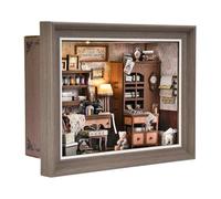 ETKVR Book Nook Kit, Libreria a Forma di Cornice, Kit per Casetta Delle Bambole in Miniatura da Fissare Alla Parete, Modello di Puzzle 3D in Legno Fai da Te per Decorare La Libreria - Sewing Shop