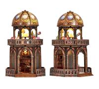ETKVR Kit per Casa Delle Bambole in Miniatura per Adulti, Torre Observatory | kit fai da te per mini Casa Book Nook con Luce a LED, Diorama, Libreria Decorativa, Regalo per Familiari e Amici