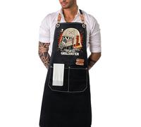 ETLEE Grembiule da barbecue per uomo e da cucina da uomo - Grembiule da uomo con Star Wars, tela impermeabile e spalline - regalo per papà (papà) per barbecue e cucinare (nero), Casco in stile