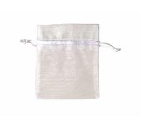 ETM Bag Organza con Tirante 8 x 10 Cm Sacchetto Portaconfetti Bianco 12 Pz