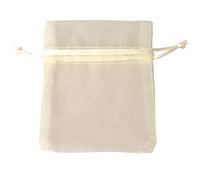 ETM Bag Organza con Tirante 8 x 10 Cm Sacchetto Portaconfetti Crema 12 Pz