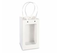 ETM Busta Open Bomboniera Portaconfetti 10 x 10 Cm H 17 Cm Bianco 12 Pz