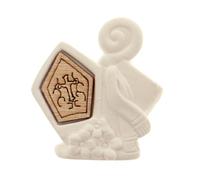 ETM Gesso Legno Cresima Bomboniera 4 Cm Bianco 12 Pz