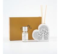 Etm Luce Cuore Diffusore Bianco Ceramica Bianca Albero 7,5cm