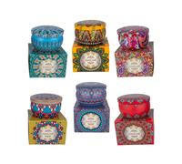 Etm Mosaico Candela Scatola Latta Decorata 6cm 6 Colori