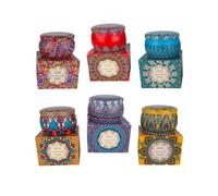 Etm Mosaico Candela Scatola Latta Decorata 8cm 6 Colori