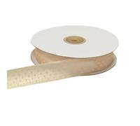 ETM Nastro Doppio Raso Pois 25 Mm 50 Mt Avorio