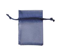 ETM Sacchetto Bag Organza con Tirante Bomboniera Portaconfetti 8 x 10 Cm Blu 10 Pz