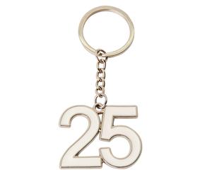 ETM Zama Portachiavi 25 Anni 4 Cm Bianco Argento 12 Pz