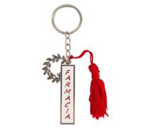 12 pz ciondolo zama smaltata laurea corona alloro tag FARMACIA 6 cm con portachi