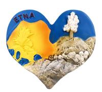 Etna Sicilia Italia Viaggio Souvenir 3D Magnete Frigorifero Attrazioni Città Frigorifero Magnete Decorativo Tridimensionale Casa Cucina Decorazione