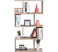 ETNIC ART Etnicart - Scaffale Rovere Libreria da Parete Contemporanea Bifacciale Divisorio Legno Casa Giorno 70x23.5x127.5 Autoportante Mensole Scaffali Cubi Muro Design Libreria a Muro