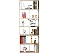 ETNIC ART Libreria scaffale Rovere a Vista Disegno Contemporaneo Ufficio casa Soggiorno Legno MDF a Giorno - 70X23.5X188.5cm con divisori, libreria a muro, scaffale libreria