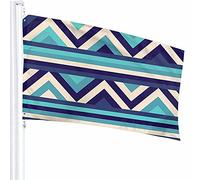 Etnico motivo a zig-zag bandiera Decor 3x5 Ft Chevron Stripes ornamento blu navy maglia triangolo geometrico poliestere stampato motivo decorazioni per esterni per case e giardini