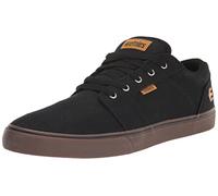 Etnies Barge LS - Look Classico da Skate, Silhoutte vulcanizzato Sottile, Colletto corazzato Pesante, Vulc Rinforzato, vestibilità Imbottita, Sneakers quotidiane 2025, Gomma Nera e Argento, 40 EU